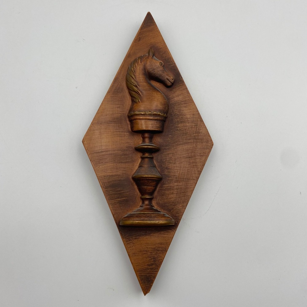 Vintage New Art Studio Corp Chicago Chess Piece Wall Art Set of 4 MCM Diamond - Picture 11 of 13